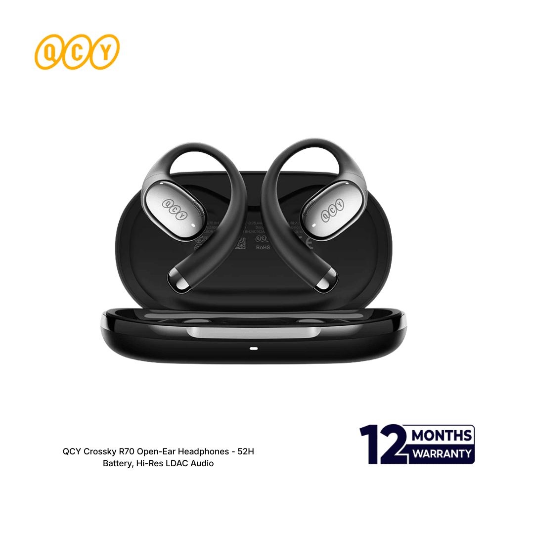 QCY Crossky R70 Open-Ear Headphones – 52H Battery, Hi-Res LDAC Audio