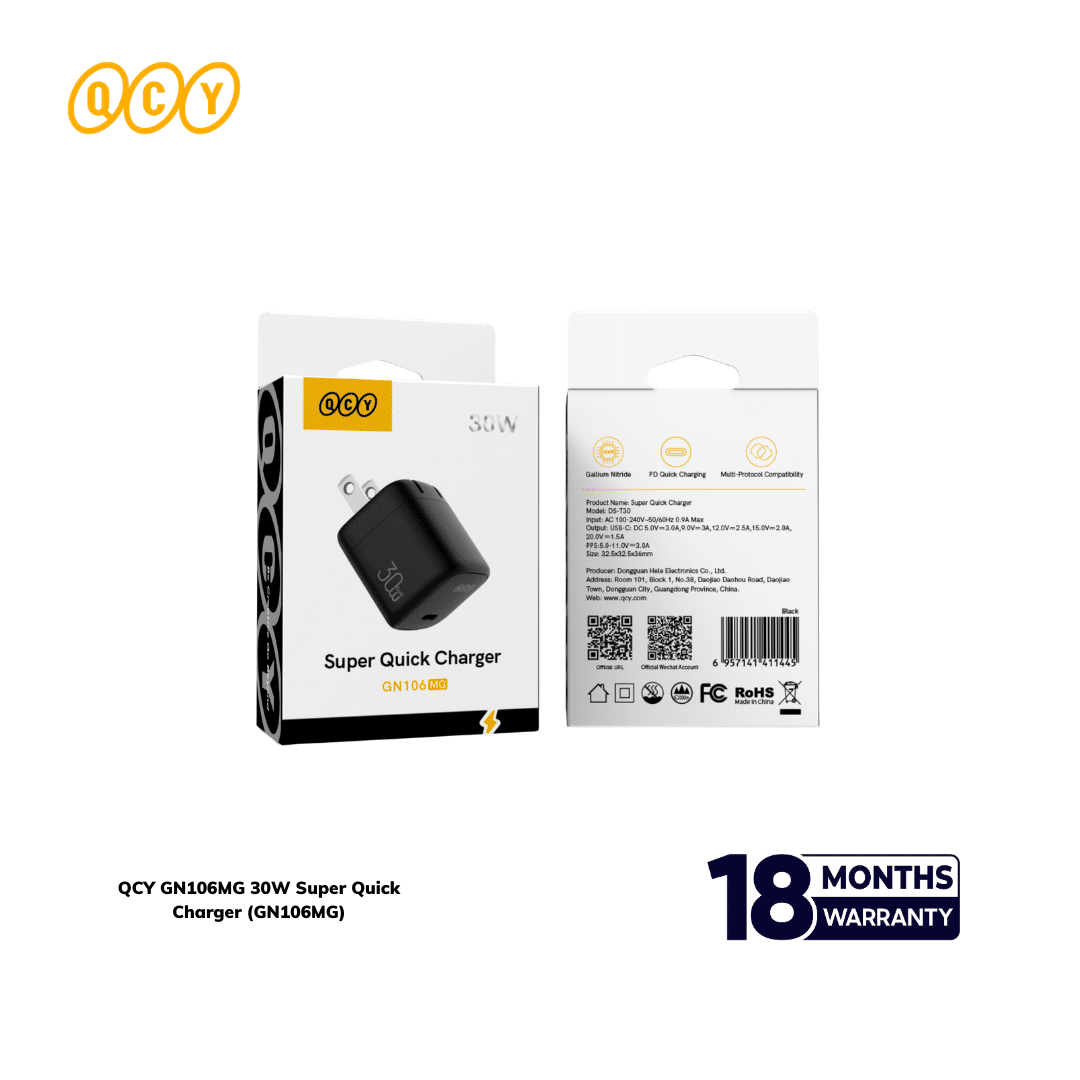 QCY GN106MG 30W Super Quick Charger (GN106MG)