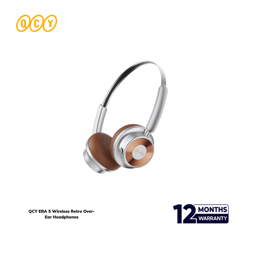 QCY ERA 5 Wireless Retro Over-Ear Headphones – 86H Battery, 40mm Driver, Bluetooth 6.0